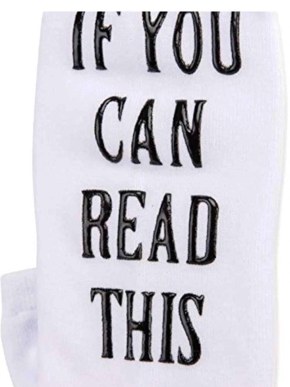 White 'If you can read this, Bring Me Coffee' Novelty Crew Socks